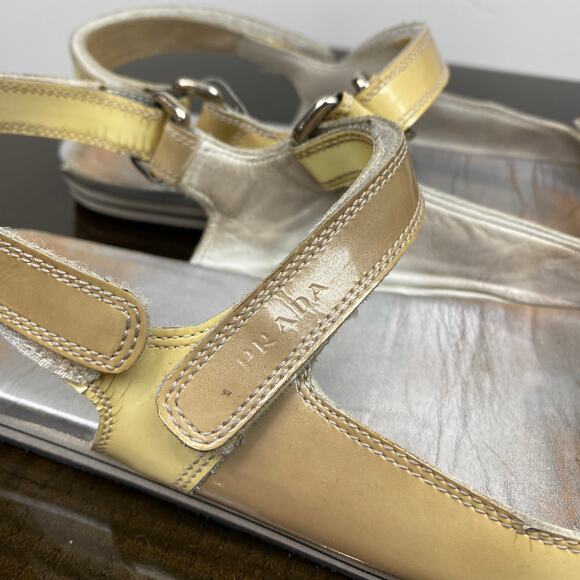 Rare Prada Fume Ombre Patent Leather Gladiator Sandals Women's 38 Y2K - Picture 4 of 12